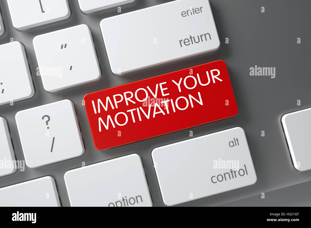 Improve Your Motivation CloseUp of Keyboard. 3D Stock Photo