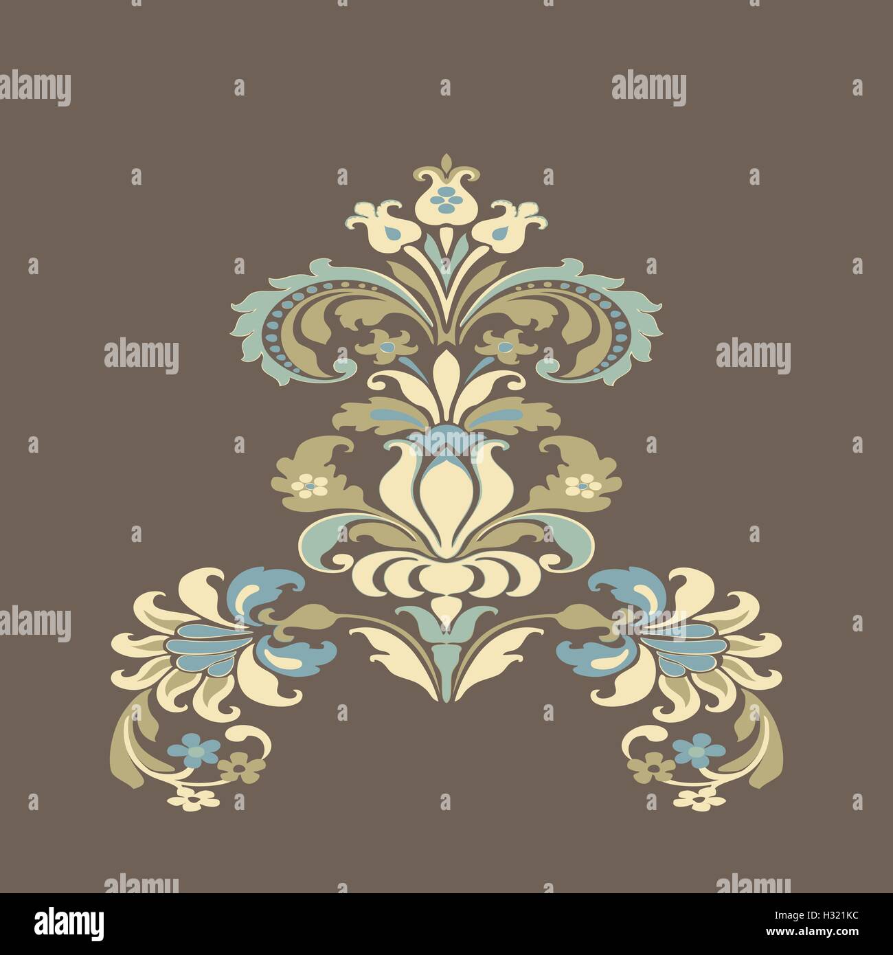 vector colorful damask floral