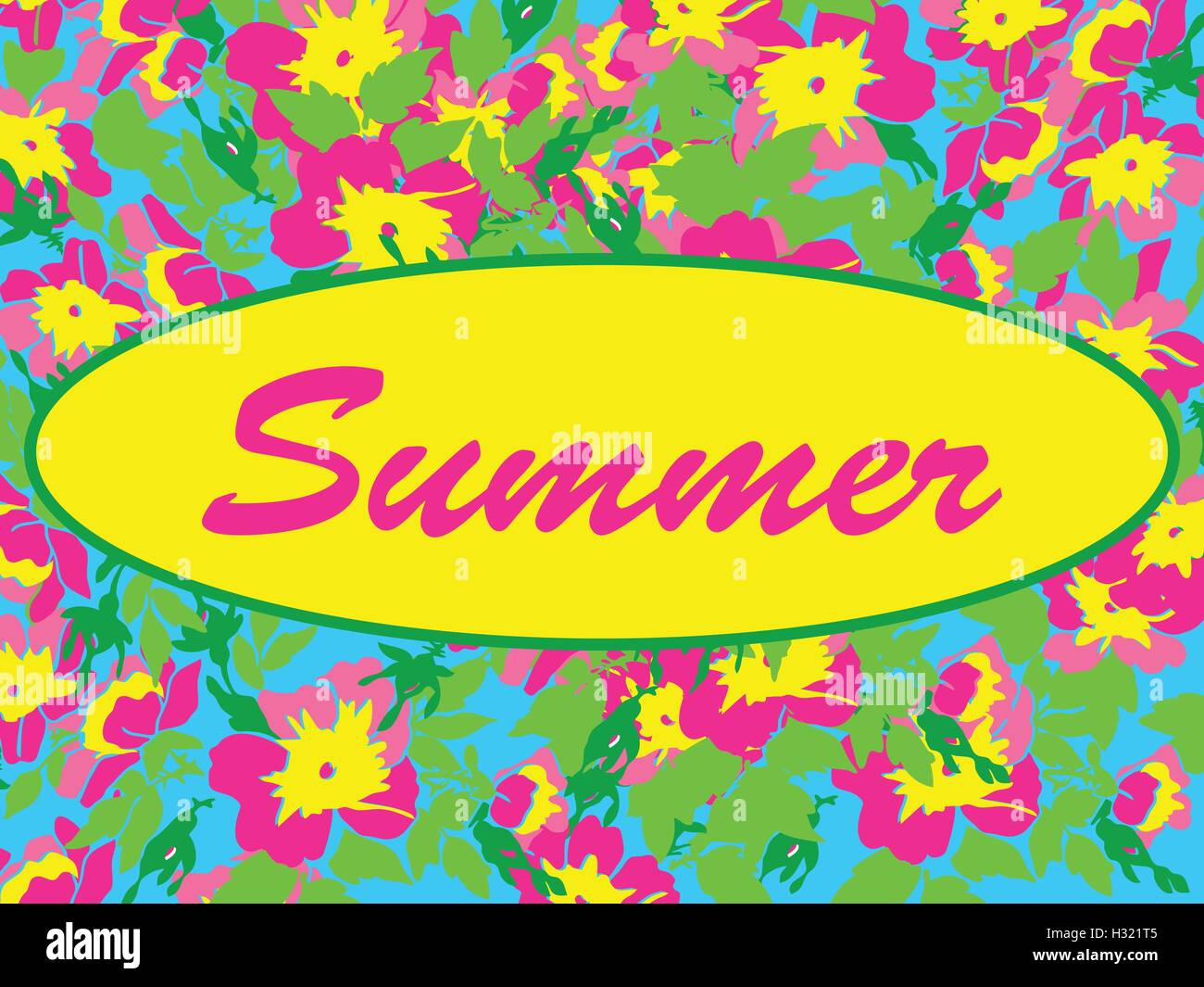Vector round frame isolated with summer flowers in vintage style ...