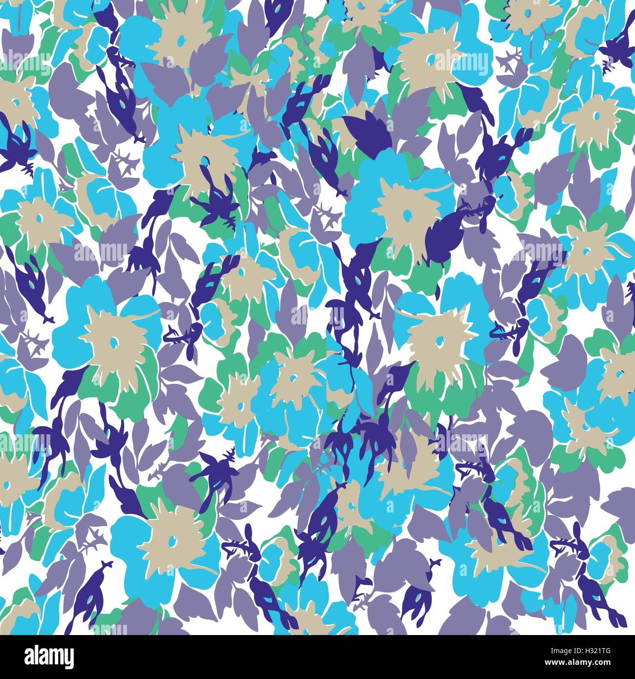 Spring summer Flowers in vintage style. Seasons Floral pattern ...