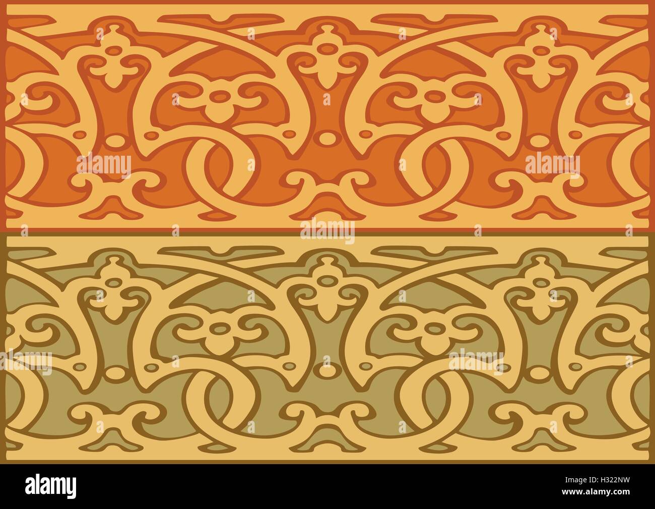 Set of decorative borders vintage style gold Stock Vector