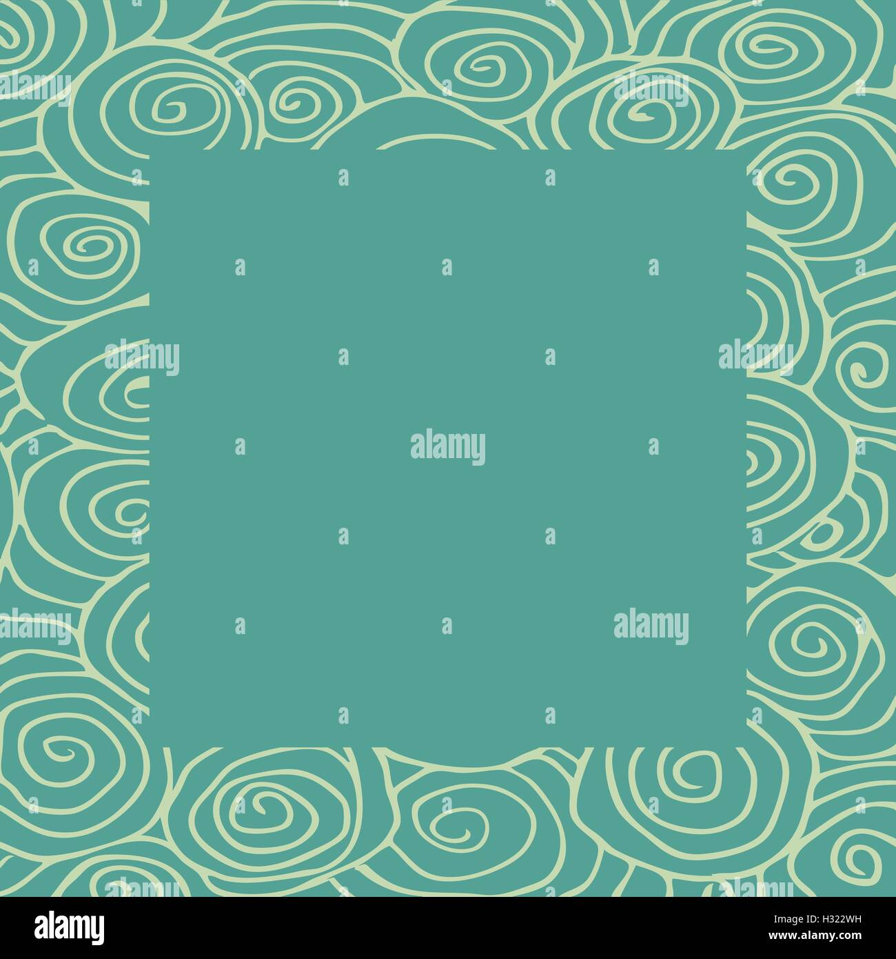 Wave Pattern Frame Circle Wave hand-drawn pattern, waves frame square circle abstract background ...