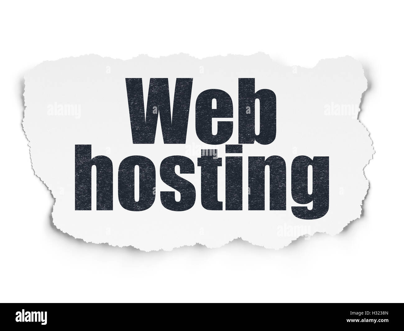 Web development concept: Web Hosting on Torn Paper background Stock Photo