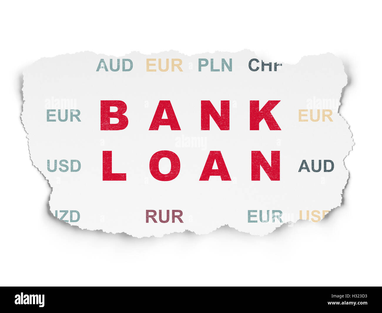 Currency concept Bank Loan on Torn Paper background Stock Photo Alamy