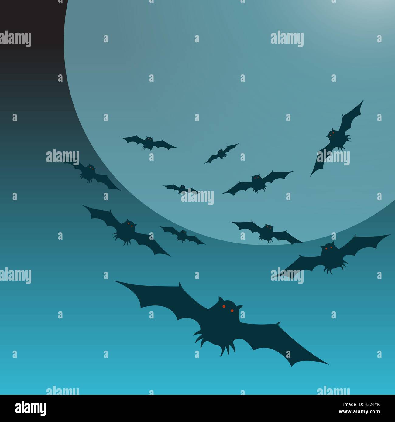 Halloween background with moon and bats Stock Vector Image & Art - Alamy