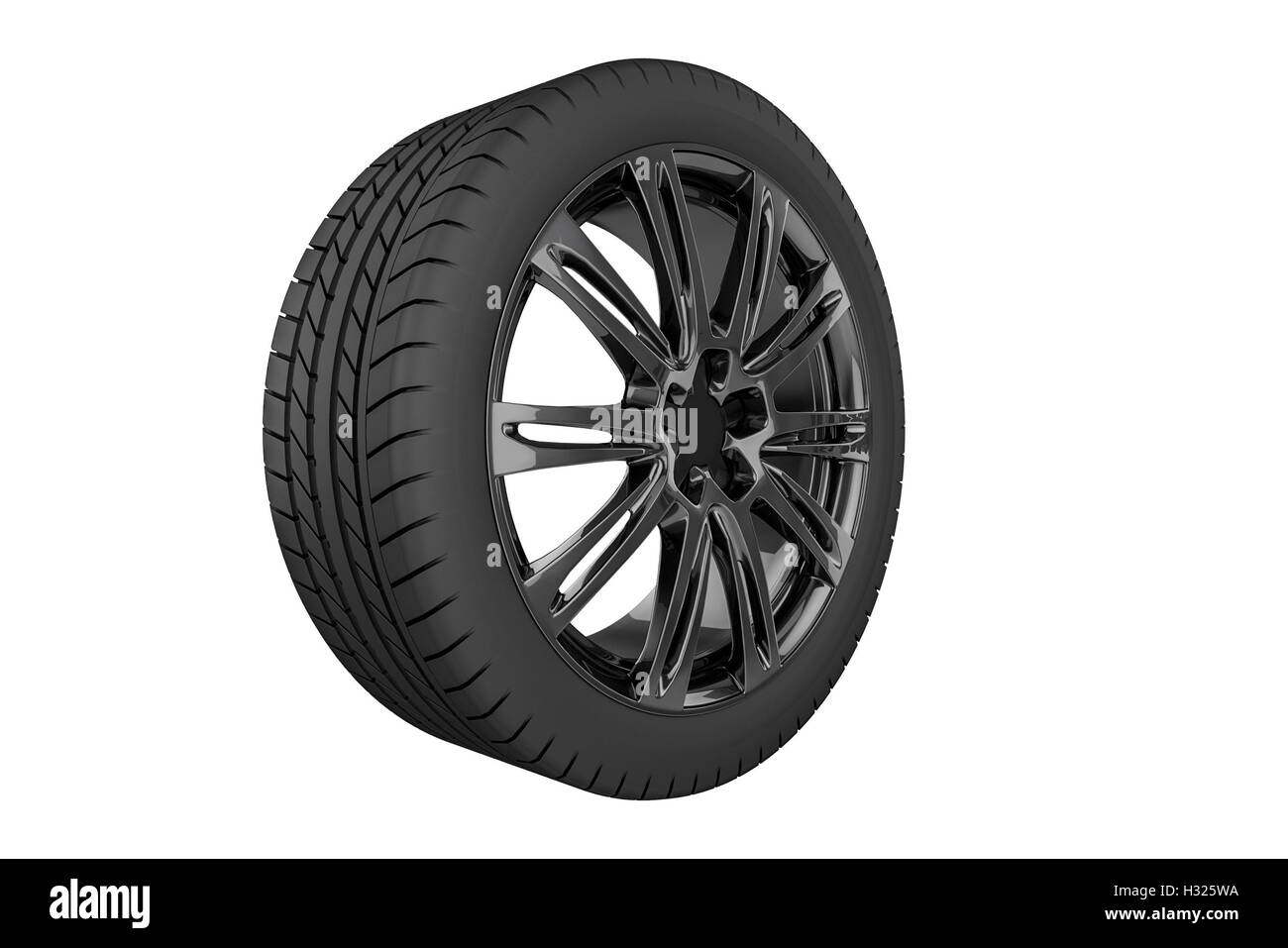 Car wheel. Isolated on white background - 3D render Stock Photo - Alamy