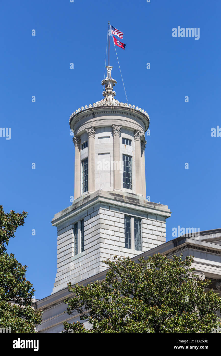 The cupola of the Tennessee State Capitol in Nashville, Tennessee. Stock Photo