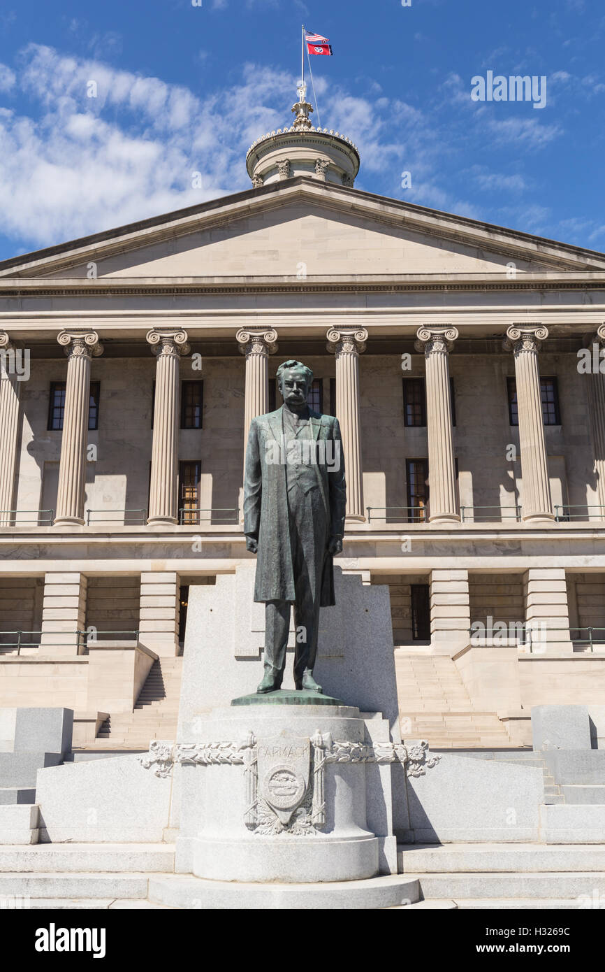 The statue of Edward Ward Carmack on the grounds of the Tennessee State Capitol in Nashville, Tennessee. Stock Photo