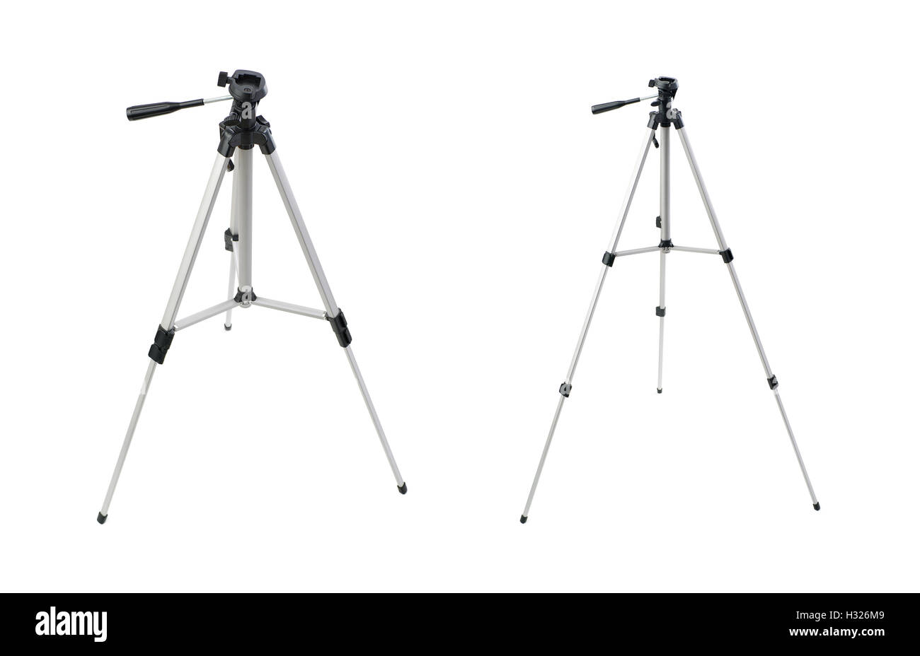 Set of Camera tripod over isolated white background Stock Photo - Alamy