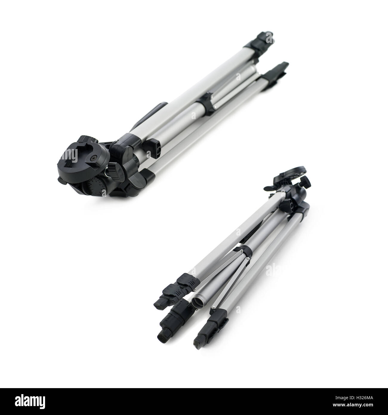 Set of Camera tripod over isolated white background Stock Photo - Alamy