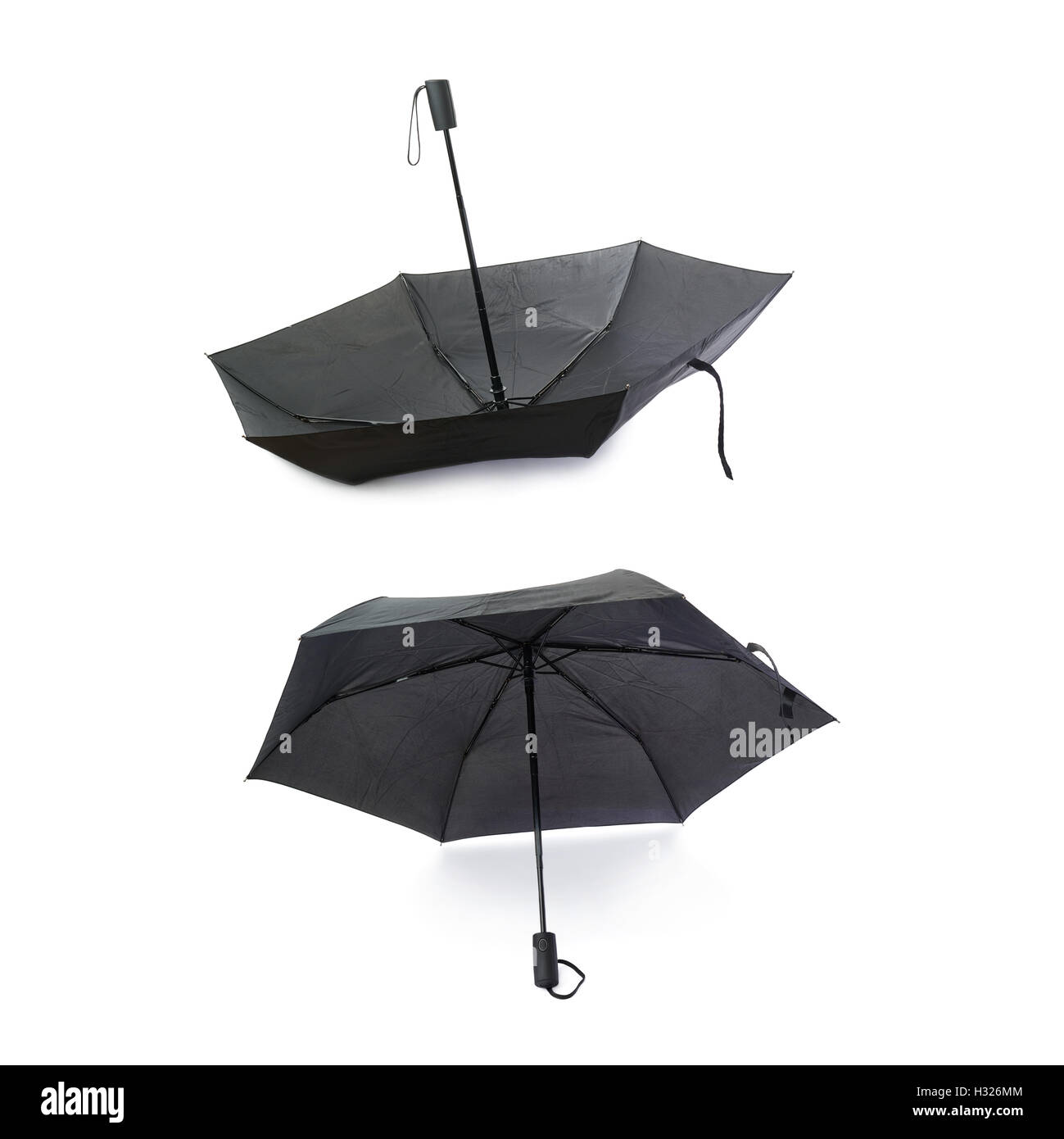Set of Black umbrella isolated over the white background Stock Photo ...