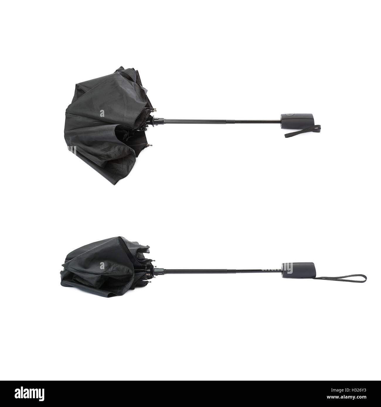 Set of Black umbrella isolated over the white background Stock Photo ...