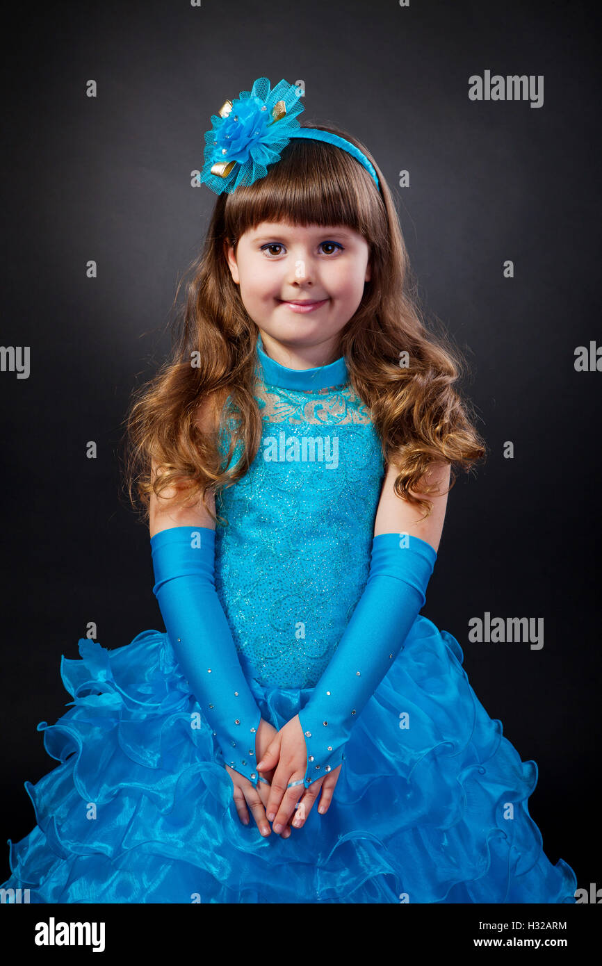 Portrait of cute smiling little girl in princess dress Stock Photo - Alamy