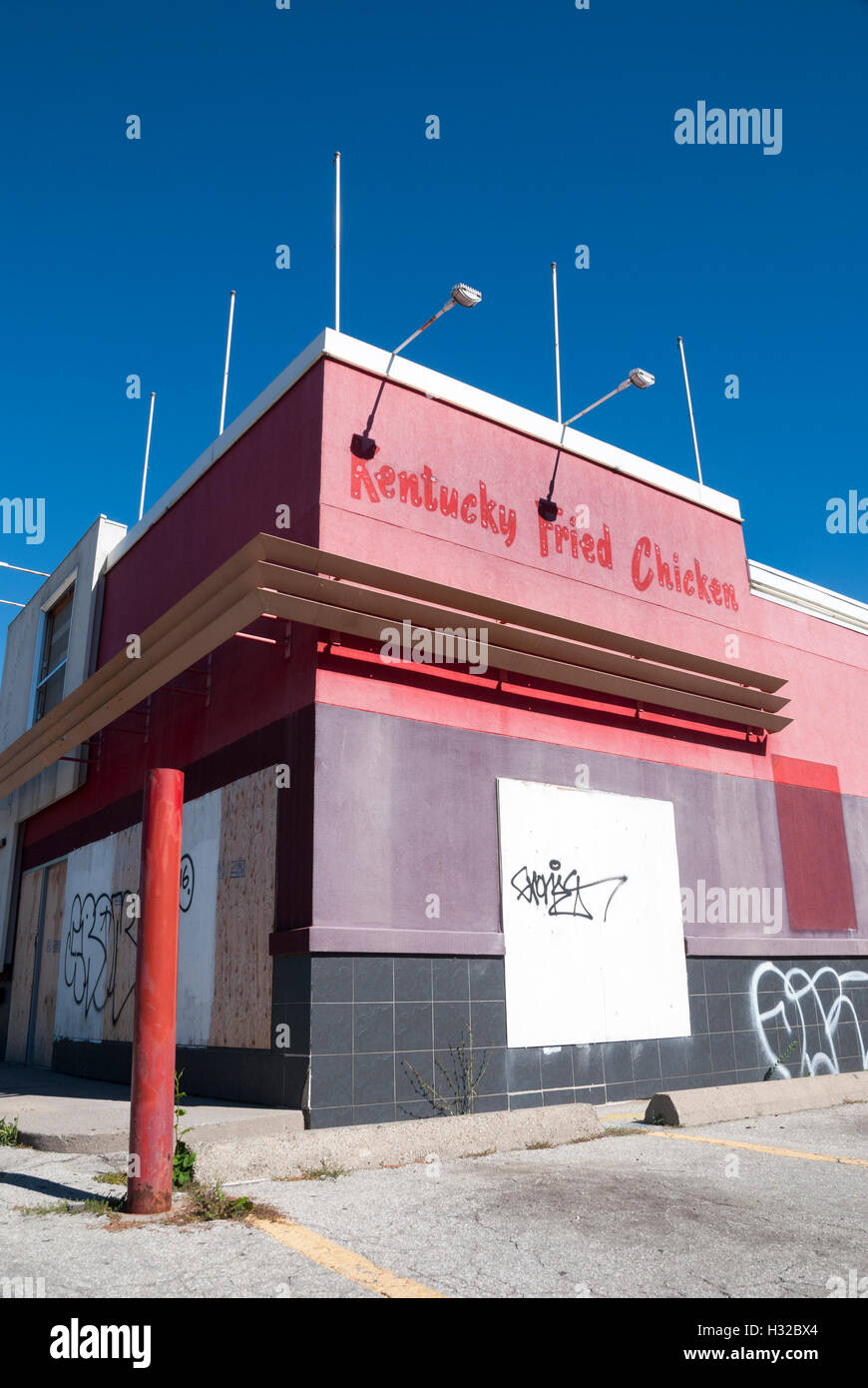 An abandoned KFC Kentucky Fried Chicken franchise in Toronto Ontario Canada Stock Photo