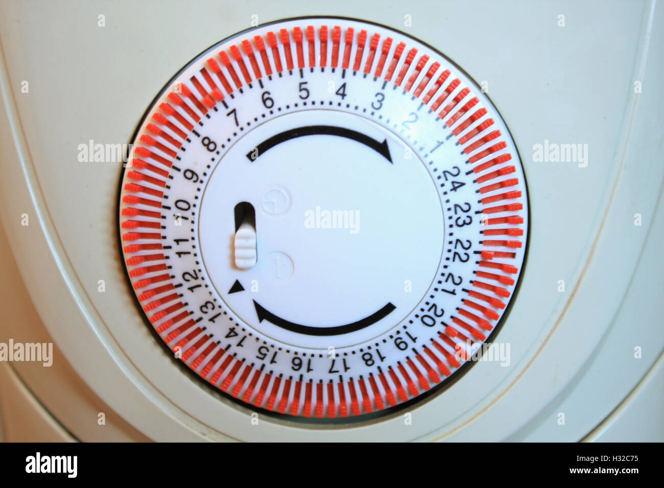 Temperature adjustment button on radiator Stock Photo