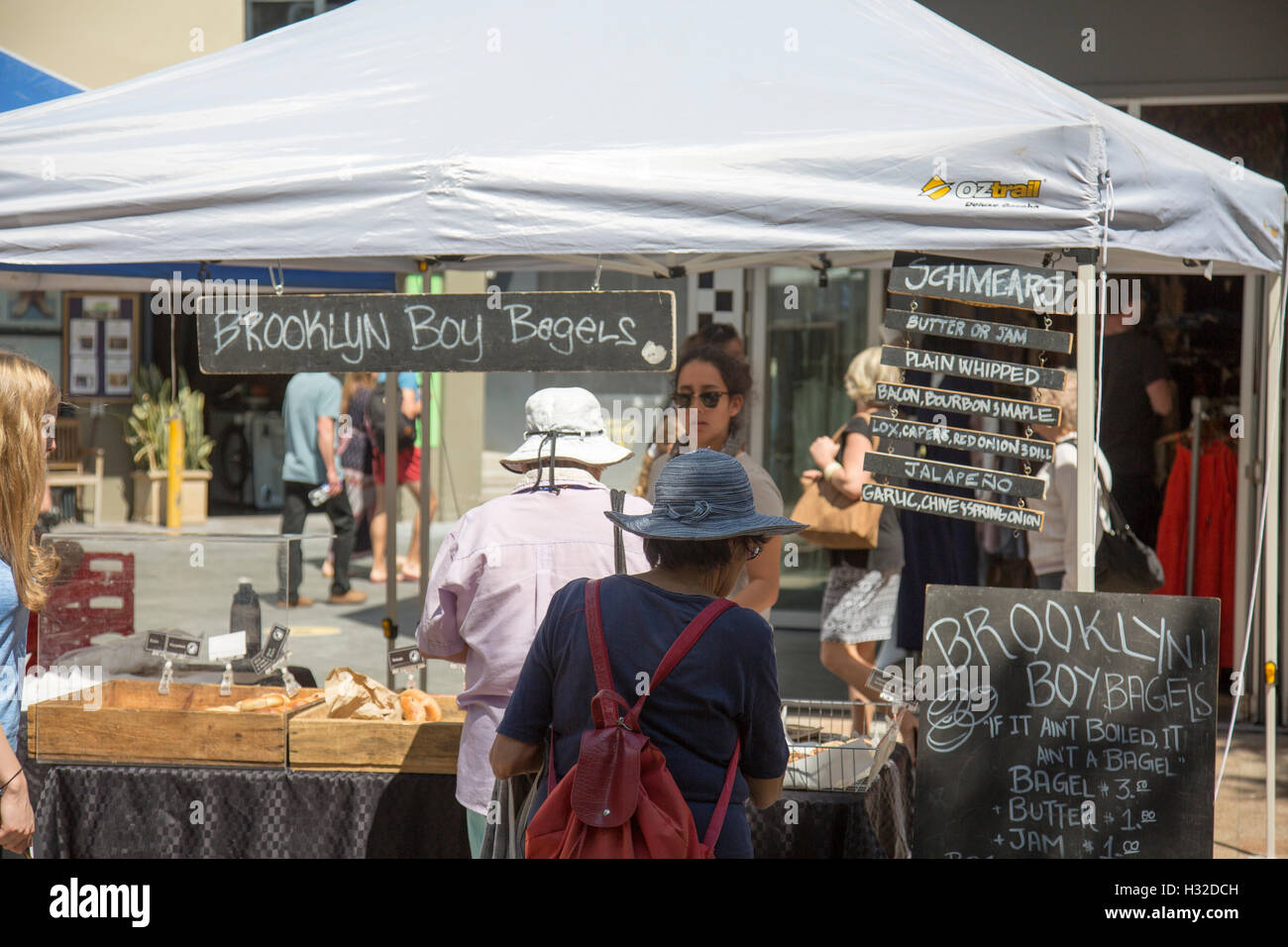 Brooklyn boy bagels for sale at a stall in Manly Beach,Sydney,Australia