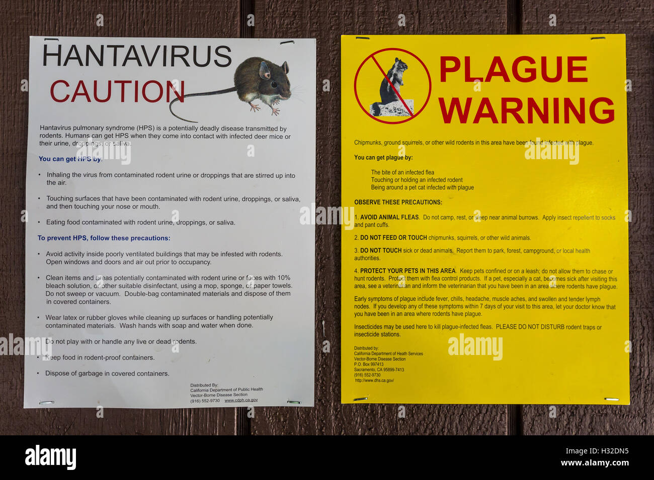Warnings In Yosemite National Park About The Dangers Of Rodents Carrying Plague And Hantavirus California Usa Stock Photo Alamy