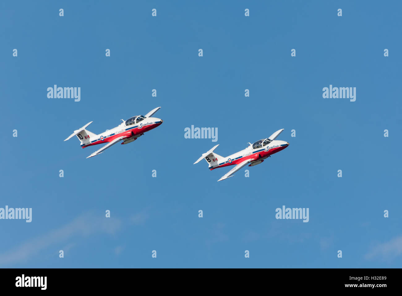 Canada SnowBirds 2 jets flying in formation Stock Photo