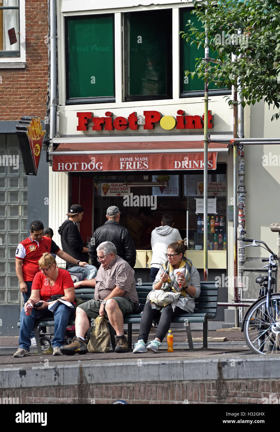 Frietpoint Amsterdam Netherlands ( Oudezijds Voorburgwal - red light  district de Wallen Stock Photo - Alamy