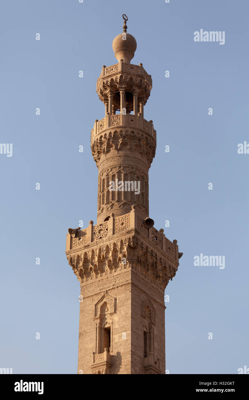 minaret, Complex of al-Ashraf Barsbay, Cairo, Egypt Stock Photo