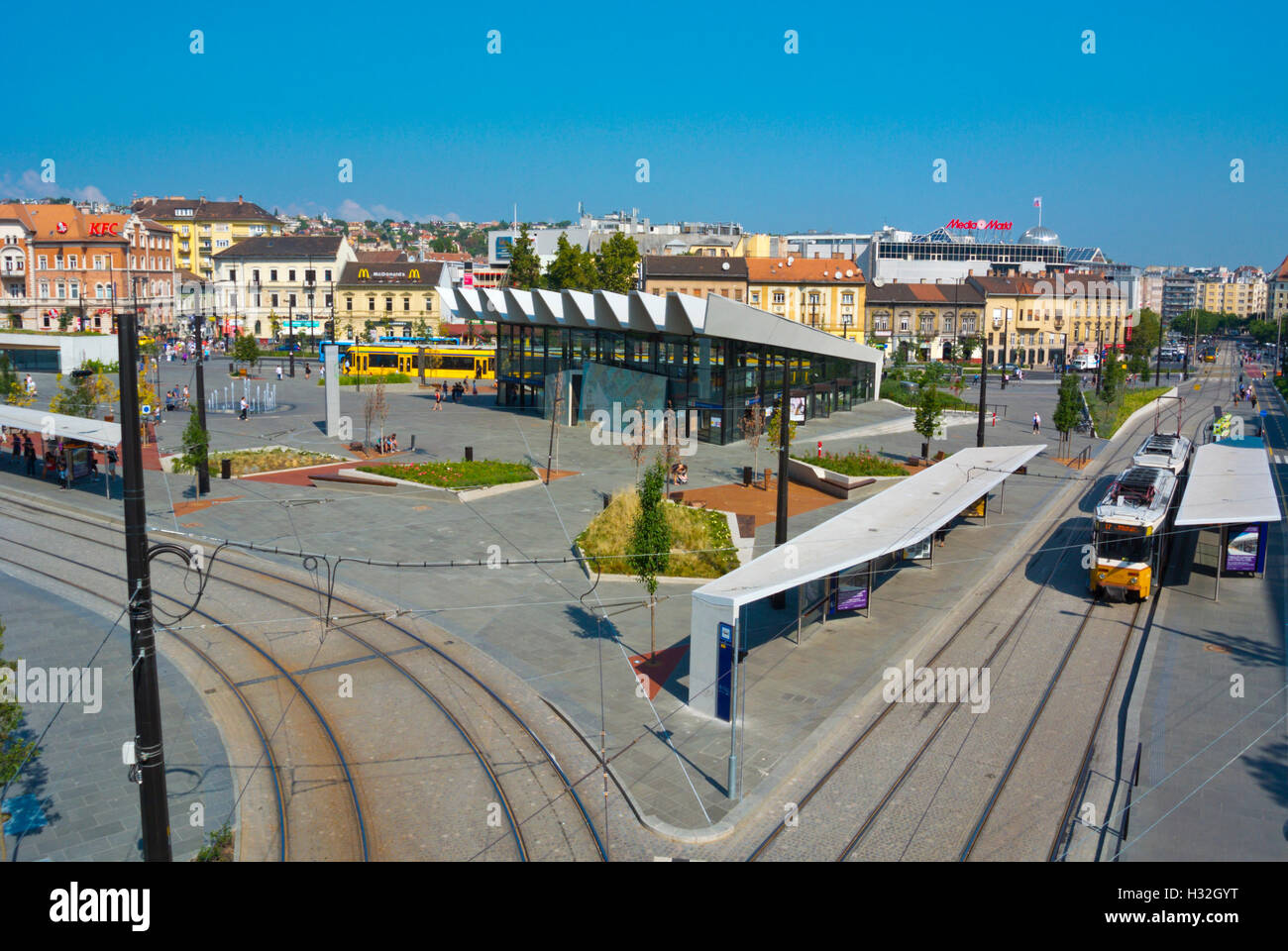Szell Kalman ter, former Moszkva ter, after 2016 renovation, Buda,  Budapest, Hungary Stock Photo - Alamy