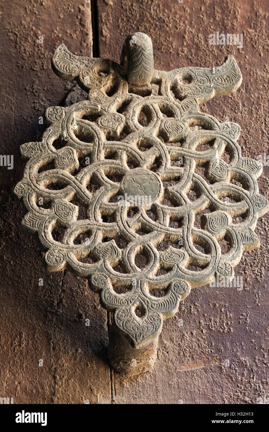 detail of metal door knocker, Complex of Aljay al-Yusufi, Cairo, Egypt Stock Photo