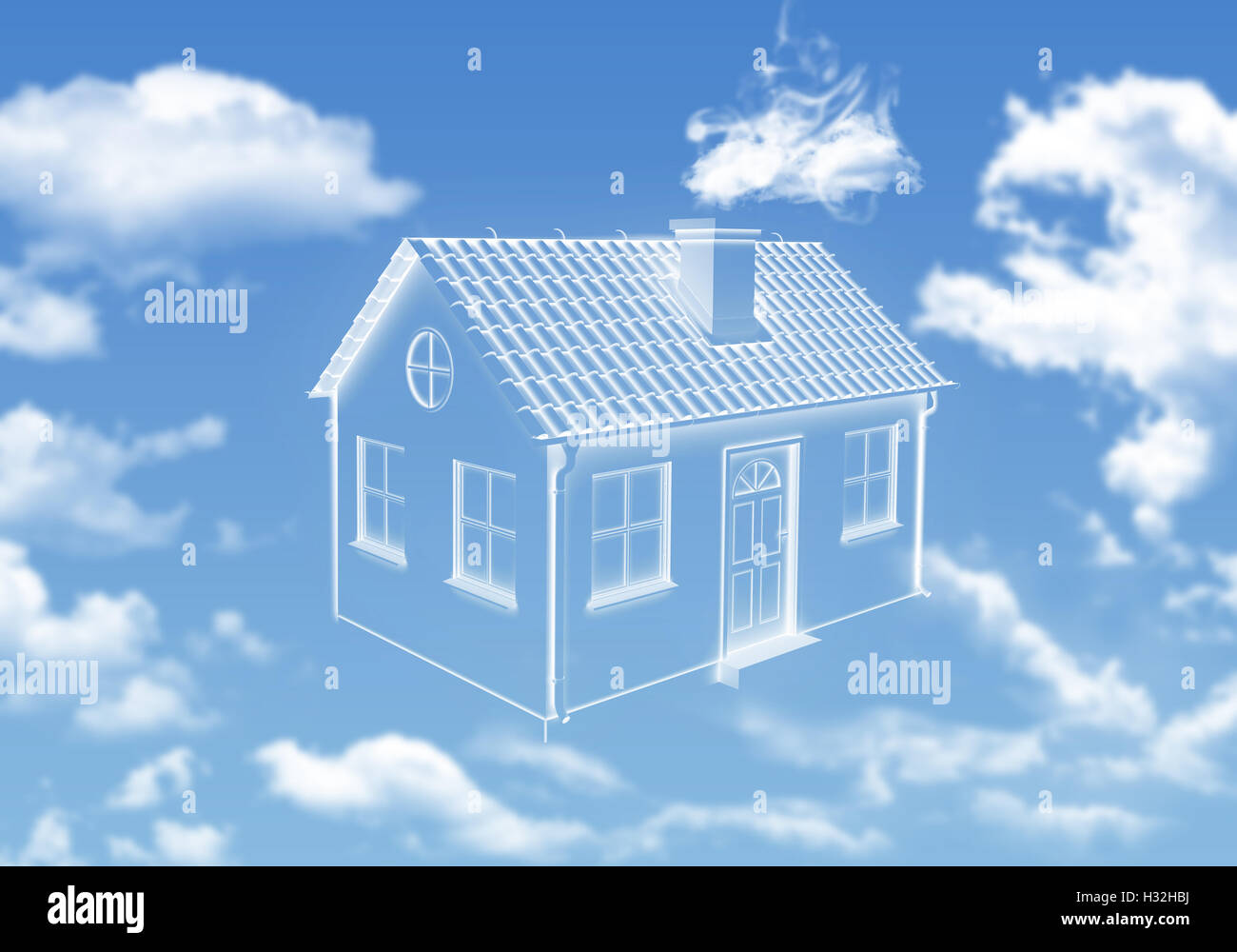 House of clouds in the sky Stock Photo - Alamy