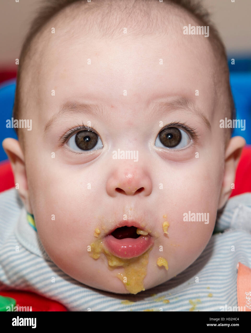 close up of baby feeding Stock Photo