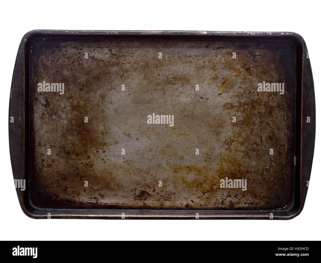 stained baking tray Stock Photo
