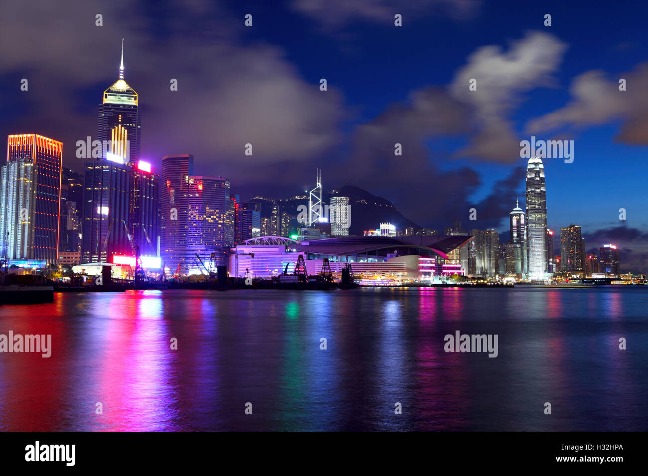 Hong Kong cityscape at night Stock Photo - Alamy