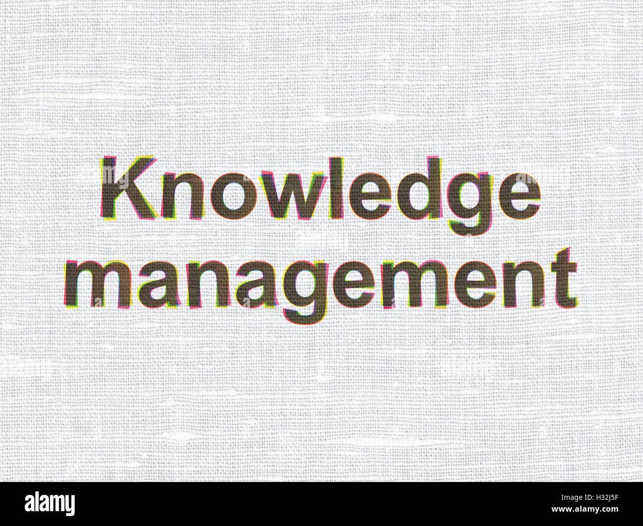 Education concept Knowledge Management on fabric texture background
