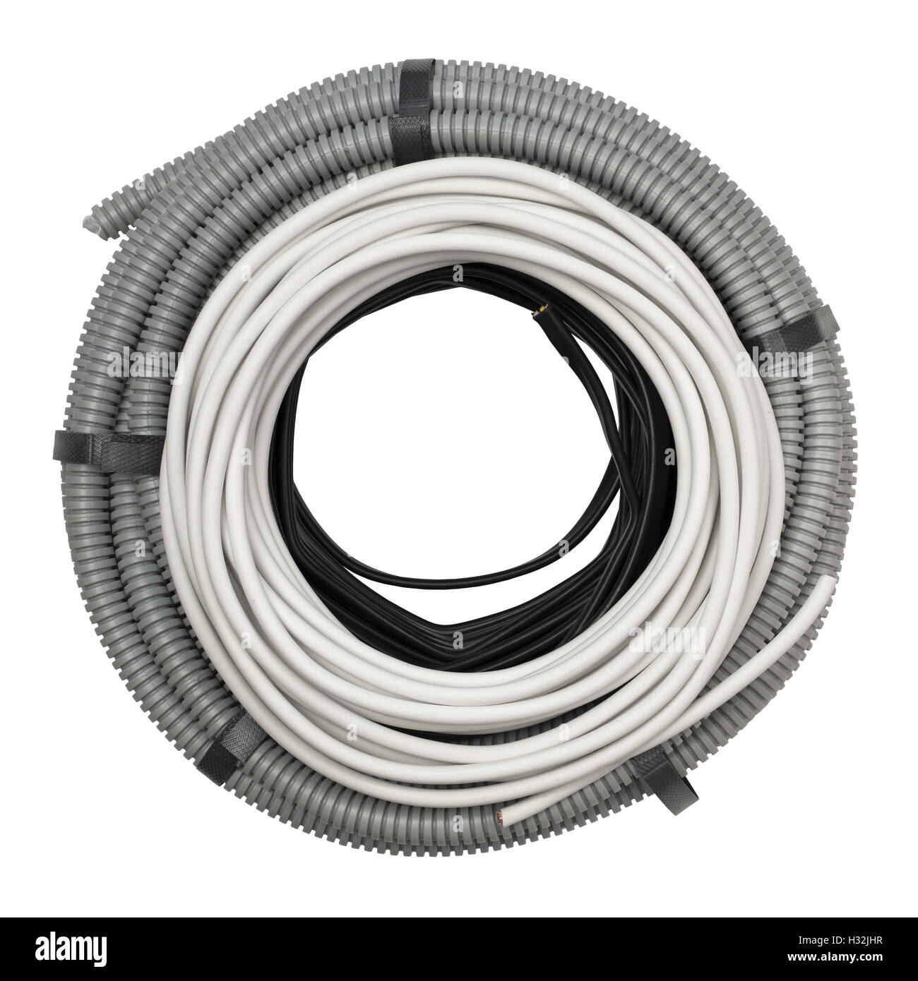 Flexible hose and electric cable Stock Photo Alamy