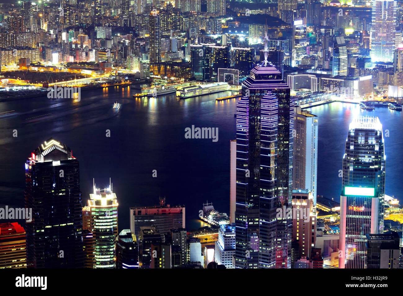 Hong Kong skyline at night Stock Photo - Alamy
