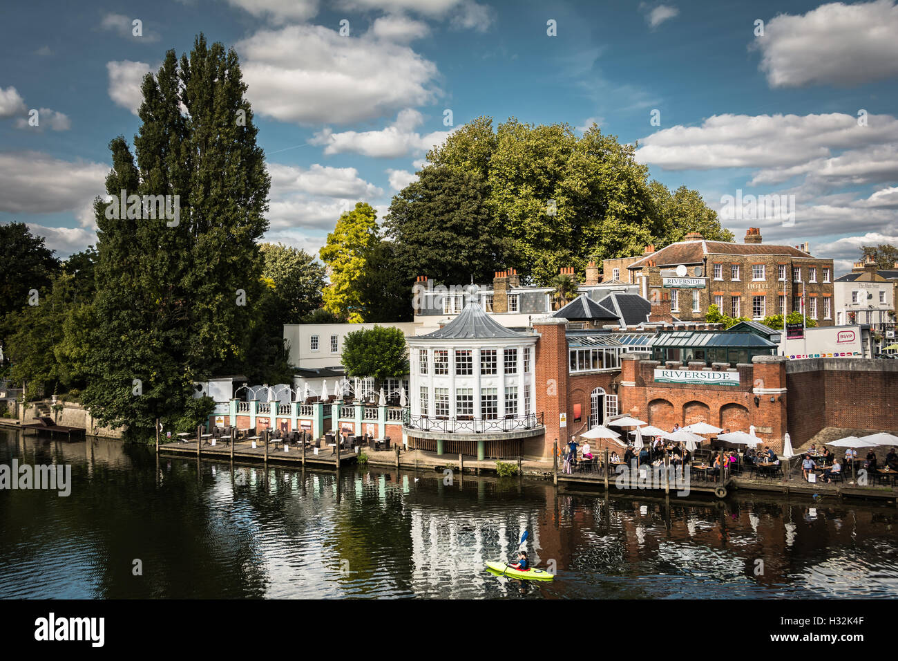 The River Thames at East Molesey near Hampton Court Palace in Surrey, England, UK Stock Photo