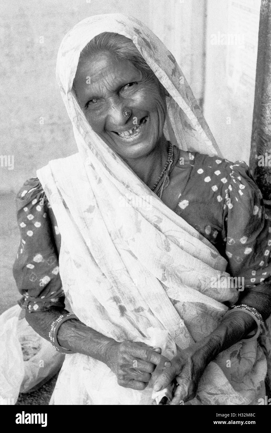 Smiling happy indian woman Black and White Stock Photos & Images - Alamy