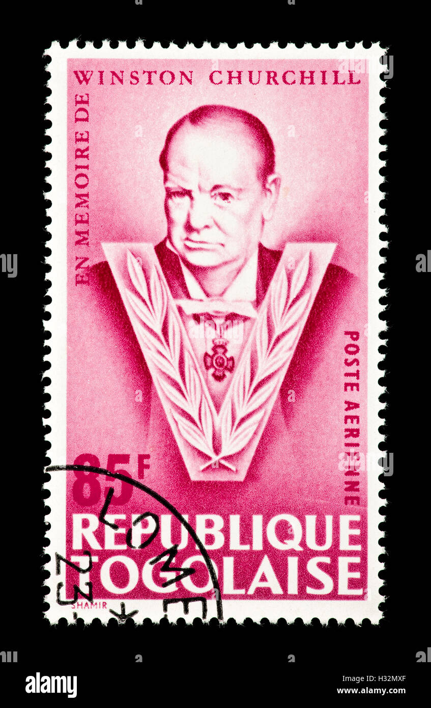 Postage stamp from Togo depicting Sir Winston Churchill Stock Photo - Alamy