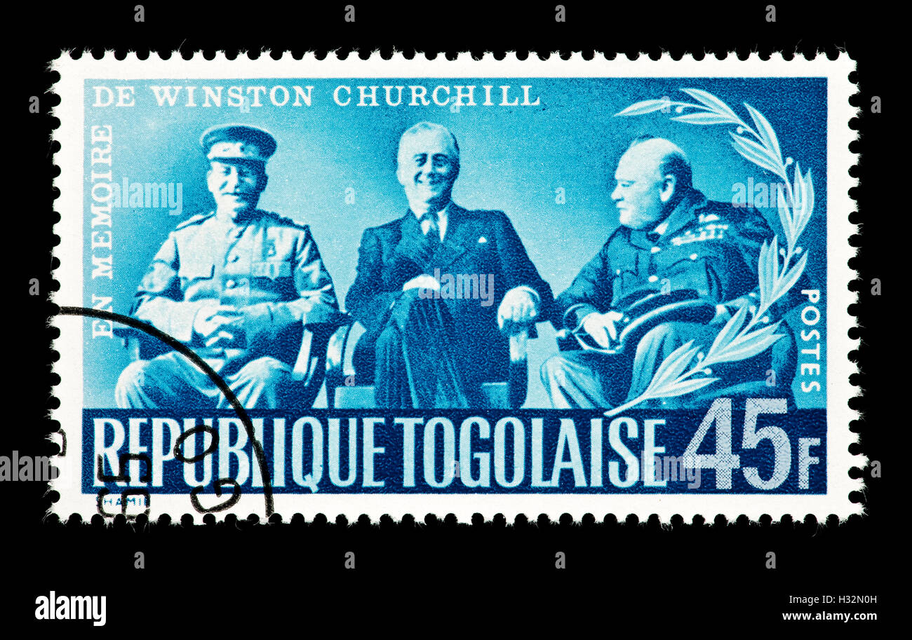 Postage Stamp From Togo Depicting Churchill Roosevelt And Stalin At postage-stamp-from-togo-depicting-churchill-roosevelt-and-stalin-at