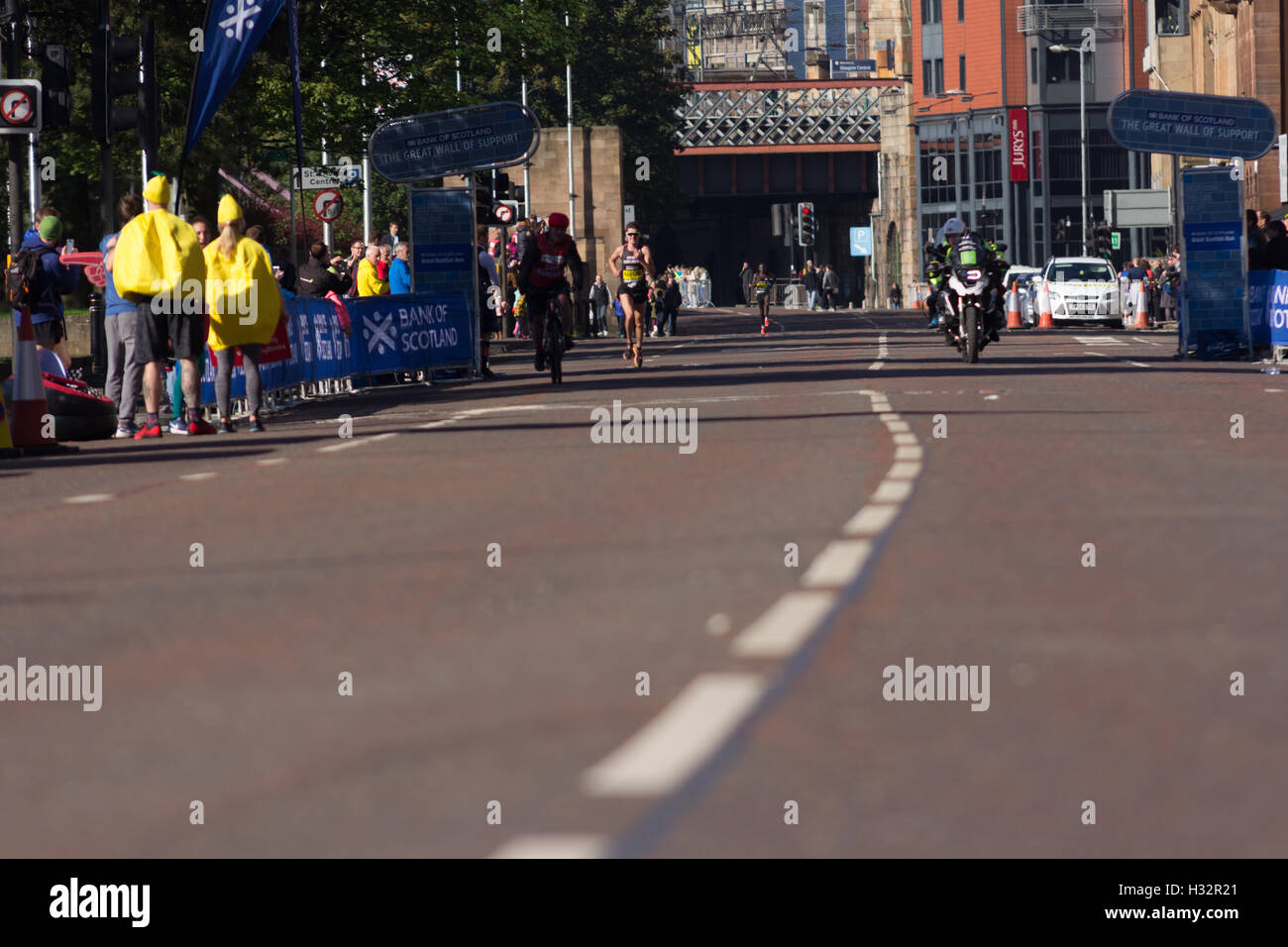 Runners on 10k and half Marathon during Great Scottish run in Glasgow
