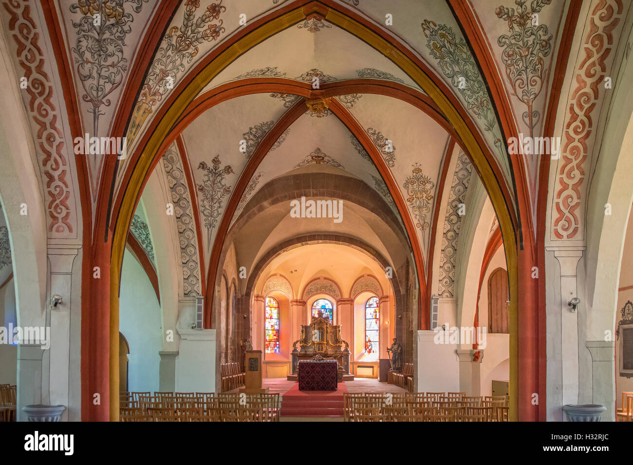 Inside St Peters and St Pauls Kirche, Echternach, Luxembourg Stock Photo