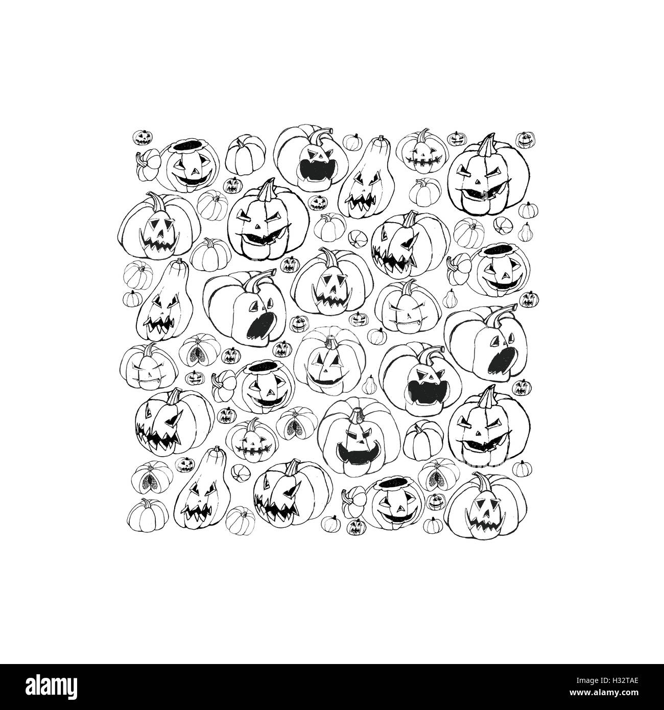Halloween illustration with pumpkins Stock Vector Image & Art - Alamy