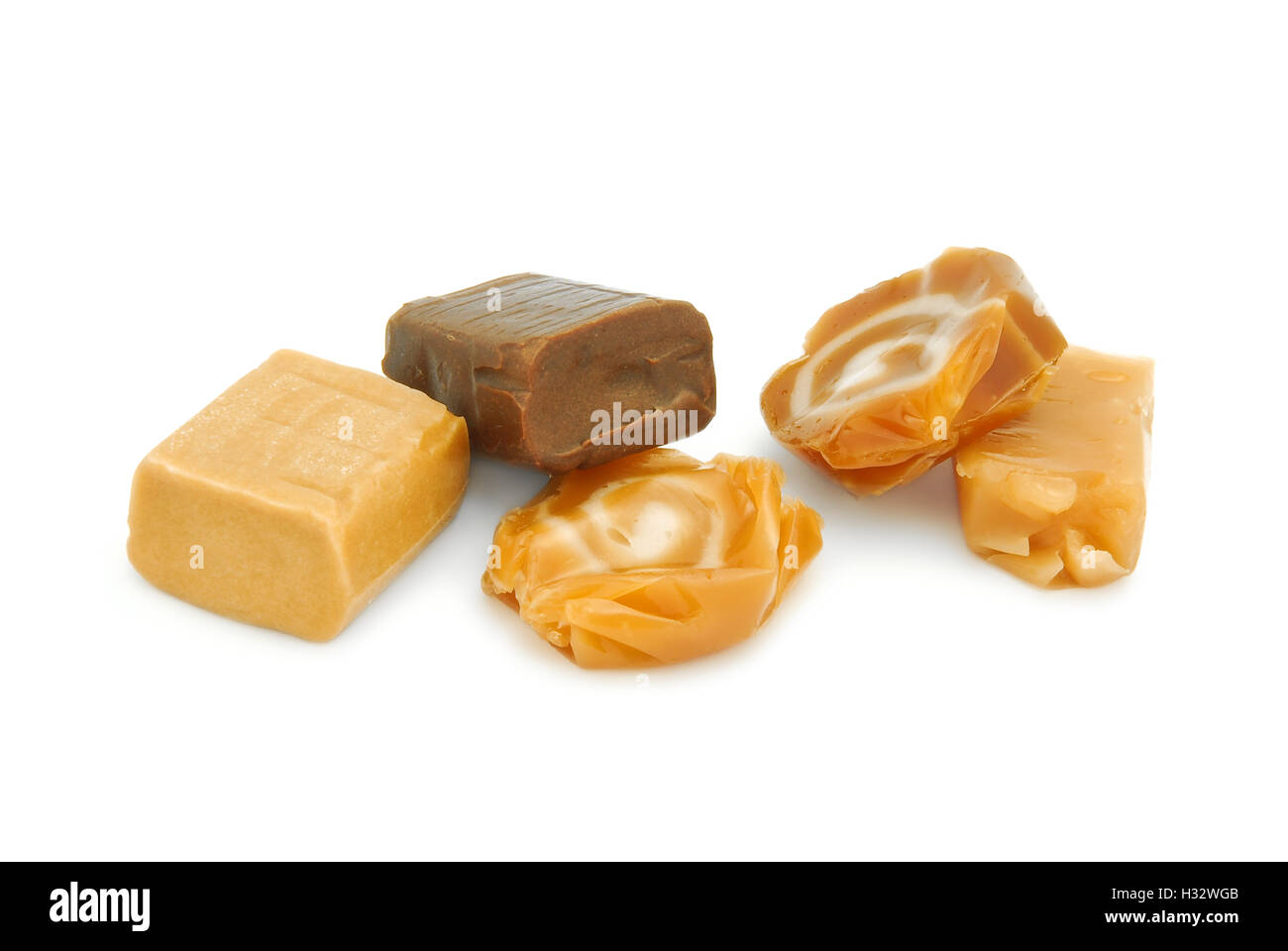 caramel candy isolated Stock Photo