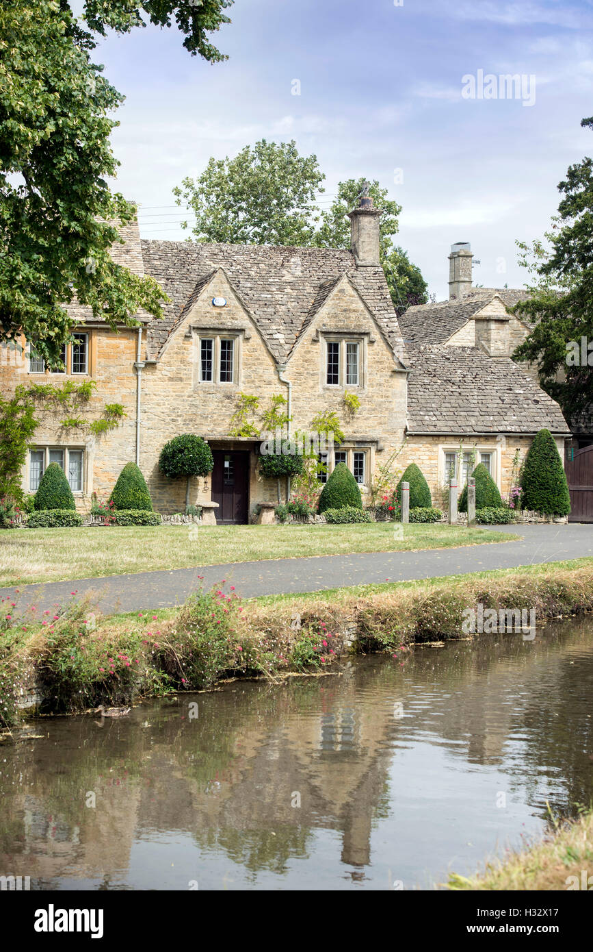 The Cotswold village of Lower Slaughter, Gloucestershire, UK Stock