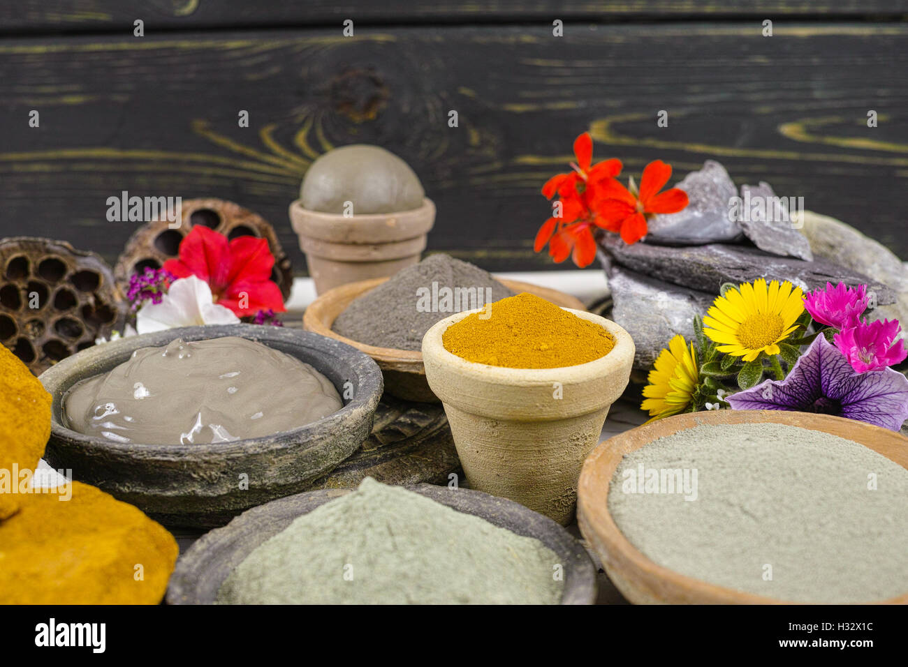Ochre clay powder and mud hi-res stock photography and images - Alamy