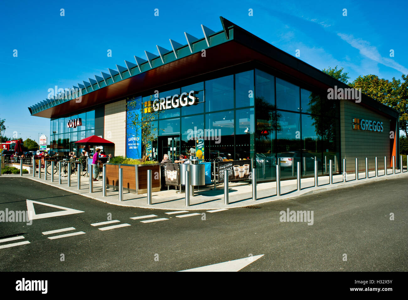 Costa and Greggs, Clifton Moor, York Stock Photo Alamy