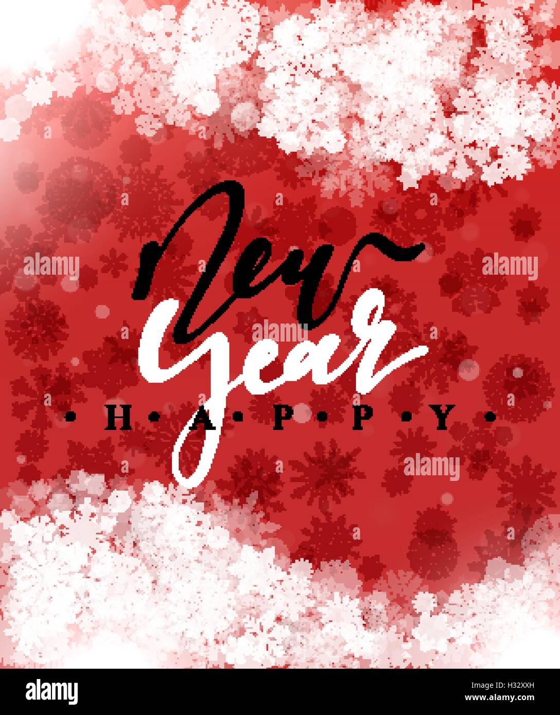 Happy New Year and Merry Christmas concept greeting card design. Stock Vector