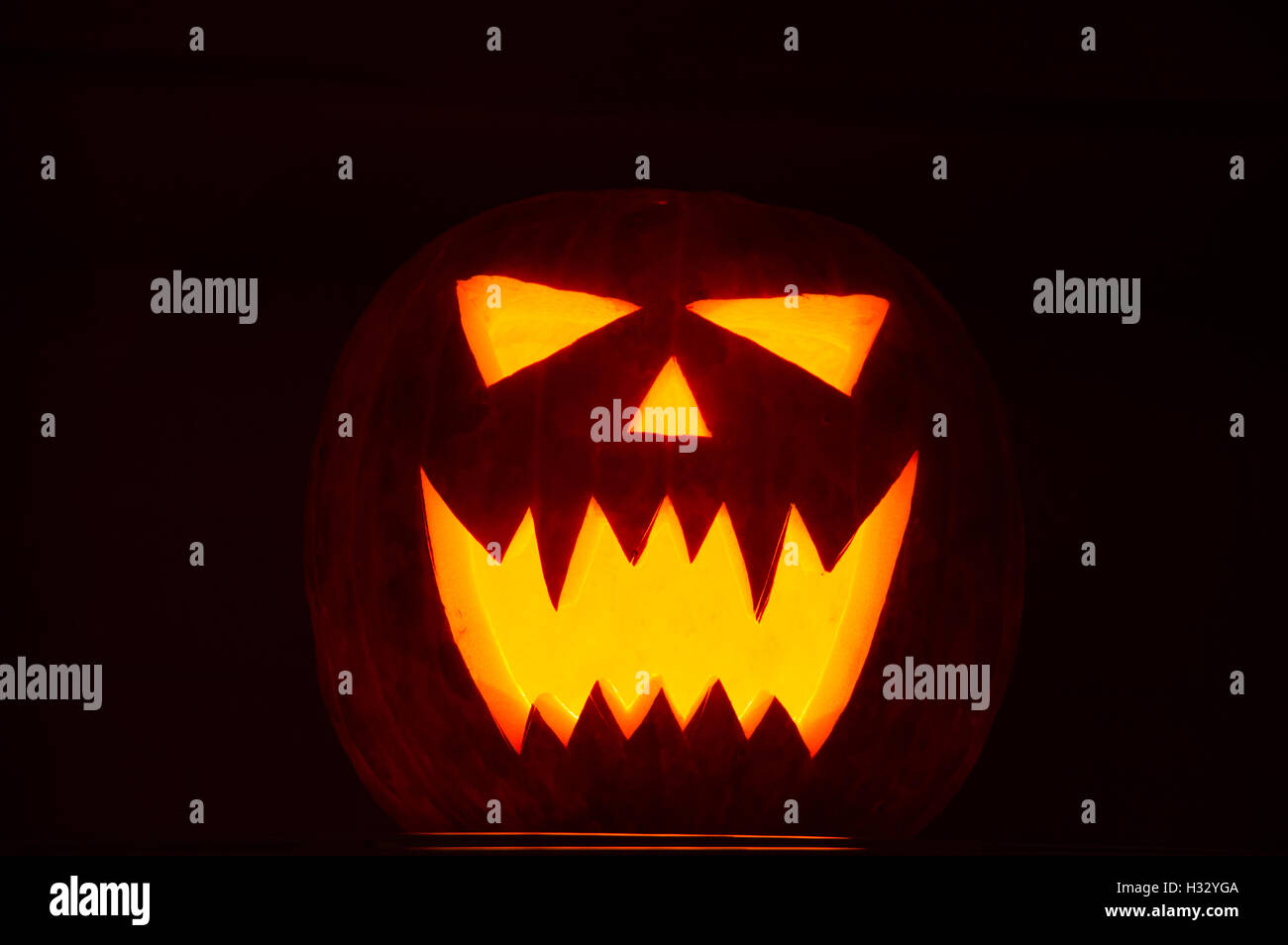 Jack-o-lantern for halloween closeup in night dark Stock Photo