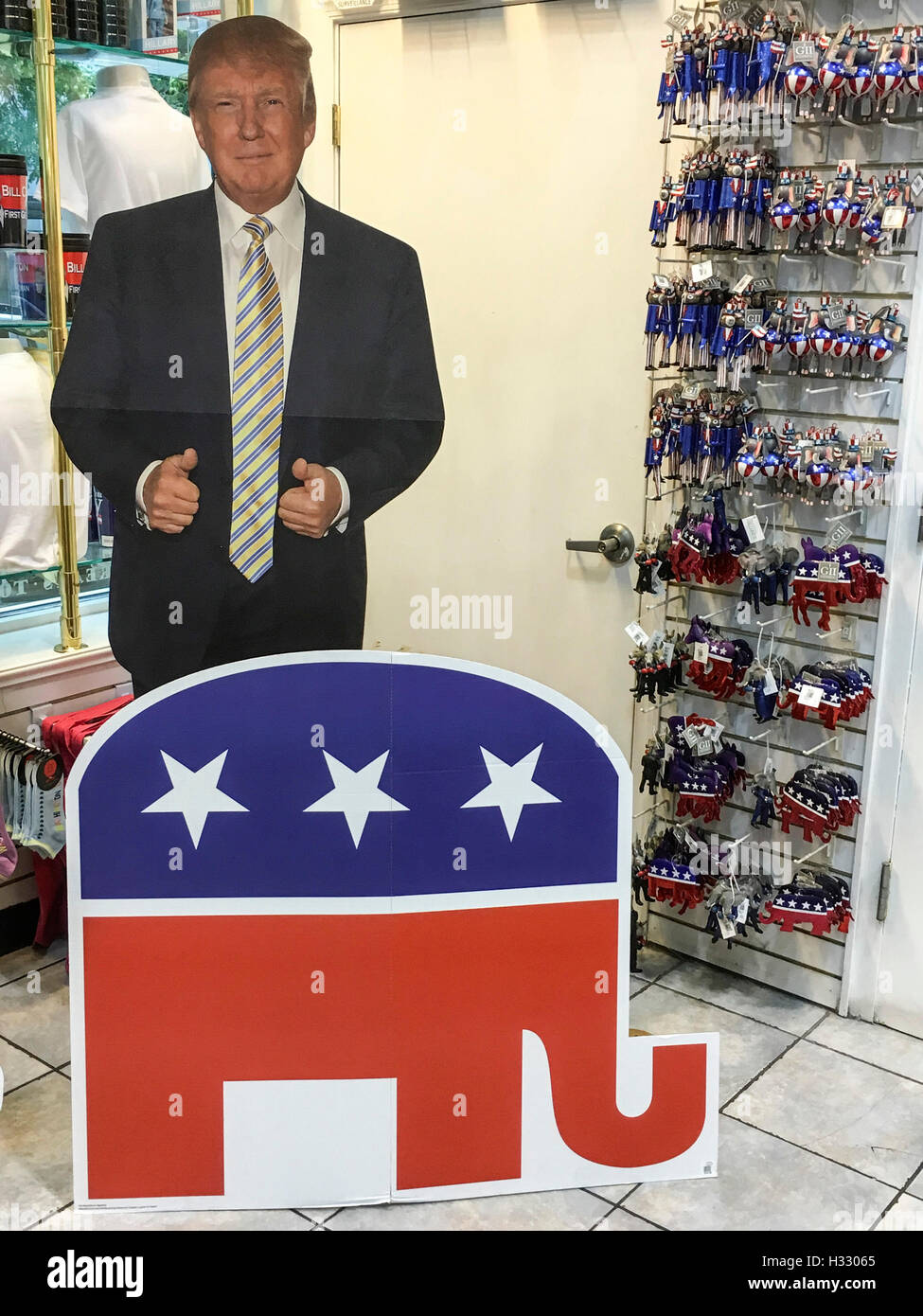 Effigy of Donald Trump on different items during the american presidential campaign, USA Stock Photo
