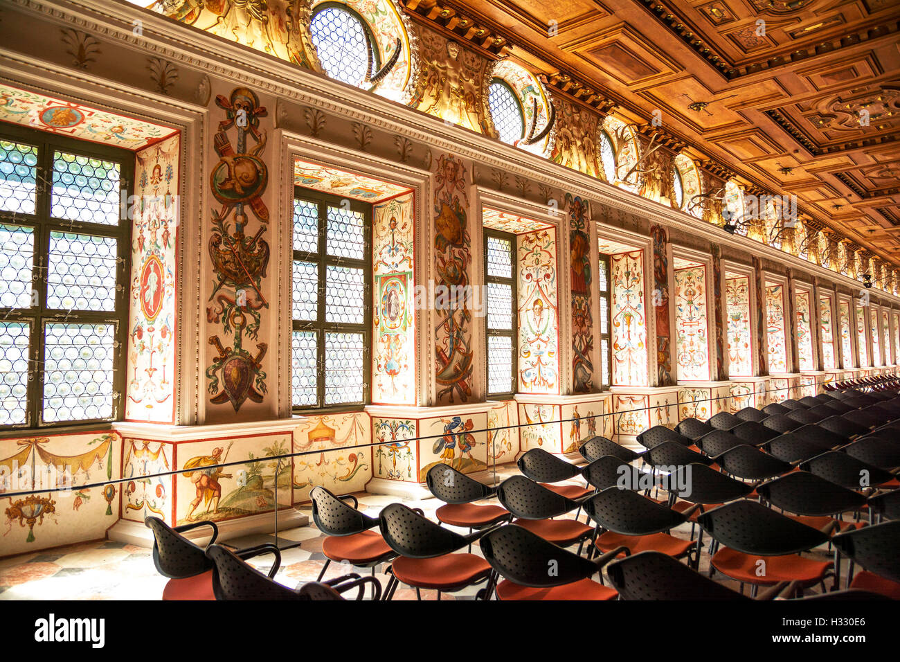 The Spanish Hall of famous Ambras Castle featuring 27 portraits of