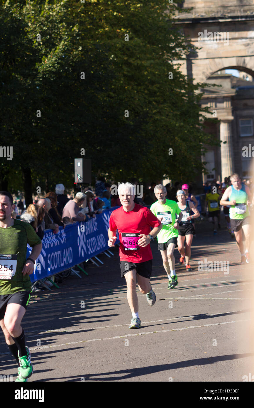 Runners on 10k and half Marathon during Great Scottish run in Glasgow
