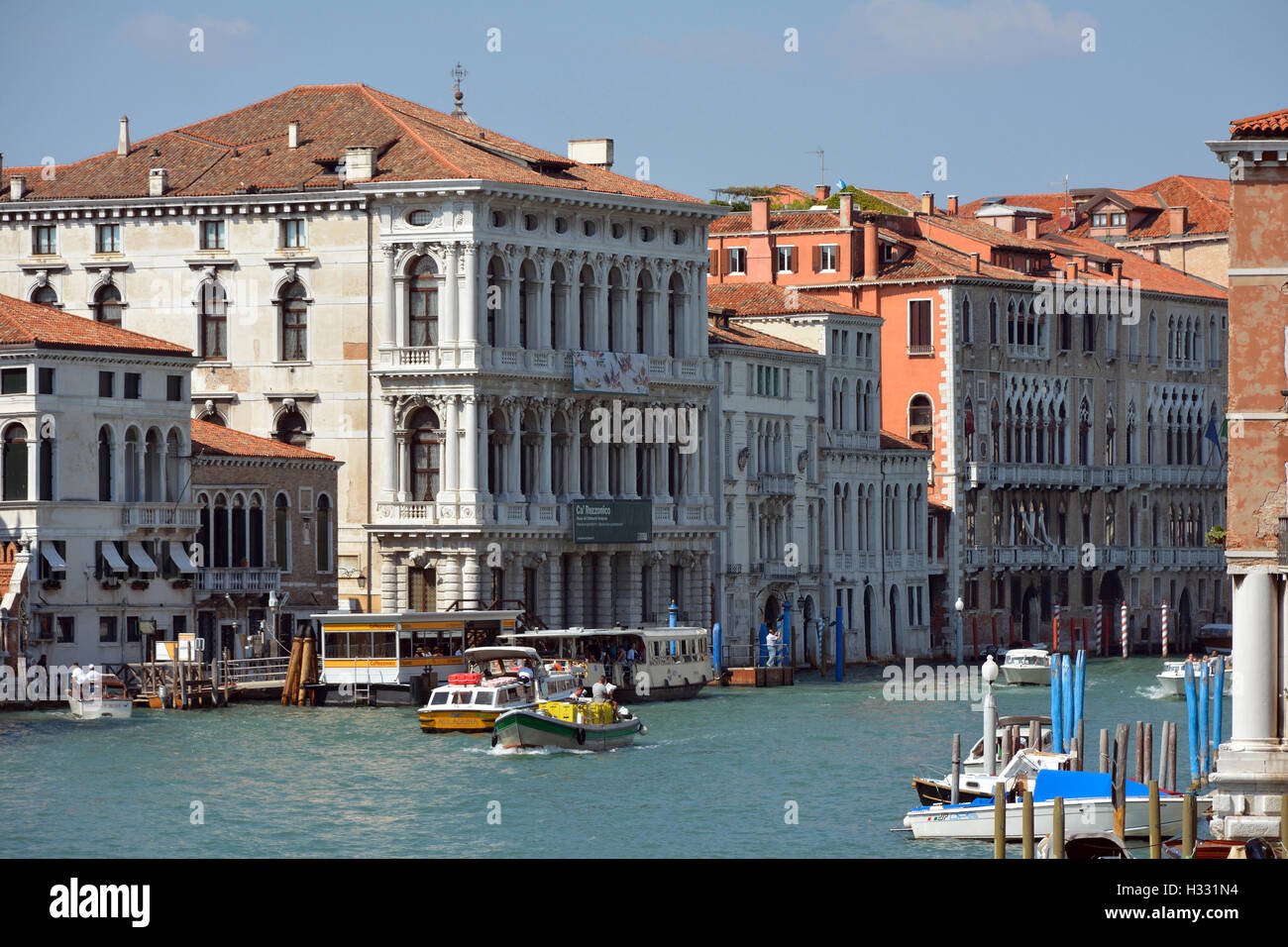 Grand Canal view from Accademia Bridge of Venice in Italy Stock Photo ...